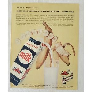 Vintage Milk Advertisement Paper 1956